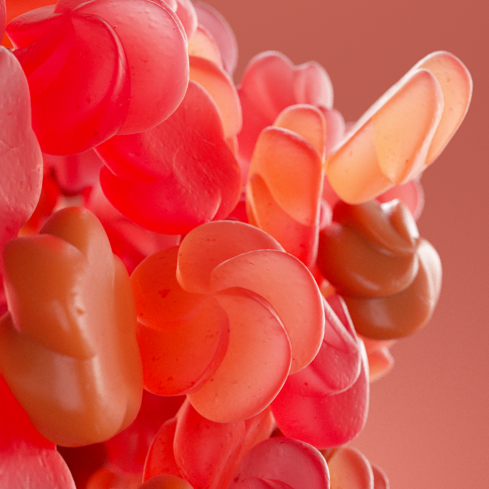 Campaña fotográfia producto 3D Gummies de Jelly Pills por Polarizador Estudio, detalle 15