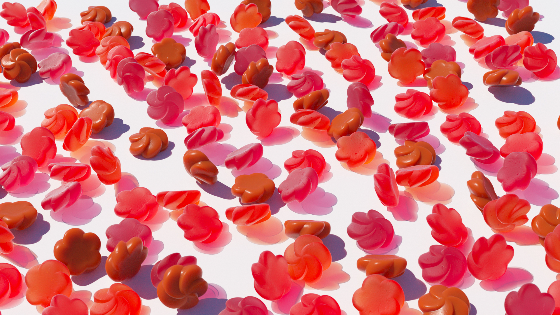 Visualizacion de fotografía de producto 3D Gummies Jelly Pills por Polarizador Estudio
