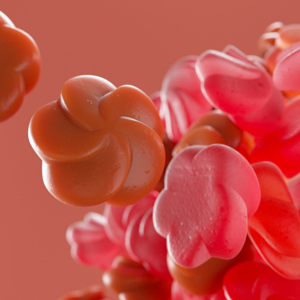 Campaña fotográfia producto 3D Gummies de Jelly Pills por Polarizador Estudio, detalle 5